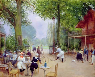 Das Chalet du Cycle im Bois de Boulogne, um 1900